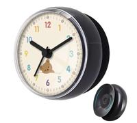 Genérico Bathroom Clock Small Round Suction Cup Battery Home Decor Operated