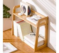 Genérico Bathroom Countertop Organizer, Desk Hutch Dorm Office Storage Shelf, Wood Desktop Bookshelf Small Space Saver Rack(Yellow,50x20x40cm)