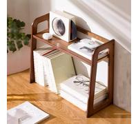 Genérico Bathroom Countertop Organizer, Desk Hutch Dorm Office Storage Shelf, Wood Desktop Bookshelf Small Space Saver Rack(Brown,50x20x40cm)