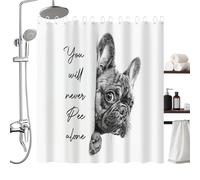 Genérico Bathroom Liner for Shower - Modern Showers Curtain Liner with Hooks | Funny Bathroom Shower Drapes for Family, Indoor, Bedroom, Washroom, Office, Apartment, Dorm, Hotel, RV, Boat, Bathtub