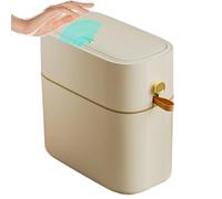 Genérico Bathroom Trash Can, Lidded Slim Dustbin, 8L Space-Saving Waste Bin, Compact and Modern Design for Narrow Spaces, Indoor, Home, Kitchen, Toilet, Dorm, Desk, RV, Laundry Use