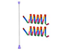 Genérico Baton - Metal Ceremonial Wand | 21-Inch Stick For Gymnastics | 54cm | 21-Inch Stainless Steel Twirling Stick | 13.12ft Dance Ribbon Streamer For Aerobics, Stage, Parade, Party, Training
