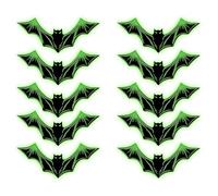 Generico Batti - Lote de 10 murciélagos luminosos de LED suspendidos, de pared, para Halloween Glow espectral en decoración oscura para dormitorio en clase bagn