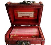 Genérico Baúl de Madera con Tarjetas de Versículos de Salmos de la Biblia en Español, Caja Decorativa con Citas Bíblicas