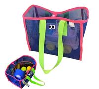 Genérico Beach Bag Tote Mesh, Large Capacity Beach Accessories BagBig Eye Design Sandproof Play Bags with Handles for Women, Kids13.7 * 9.8 * 5.9in, Family Travel, Shells, Toys, Picnic, Pool