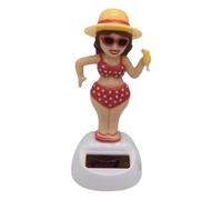 Genérico Beach Girl Figurine Ornament | Car Ornaments for Dashboard - Bikini Beauty Desk Decor, Collectible Figurines Shaking Head, Dashboard Ornament Solar Powered