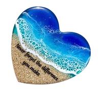 Genérico Beach Pocket Heart Ornament, Healing Stones Decoration, Handheld Sentimental Keepsake, 3.15x3.15 inches, Ideal for Home Garden Decor Collection Meditation Valentines Women Kids