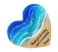 Genérico Beach Pocket Heart Ornament, Healing Stones Decoration, Handheld Sentimental Keepsake, 3.15x3.15 inches, Ideal for Home Garden Decor Collection Meditation Valentines Women Kids