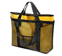 Generico Beach Pool Bag, Mesh Tote, Travel Tote, Lightweight Waterproof Daypack, Sandproof Summer Handbags, for Gym, Vacation, Camping, Outdoor Swim, 22x5.9x15.75 Inches, PVC Mesh, 1-Piece, amarillo