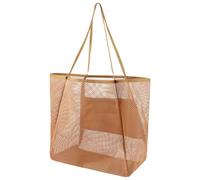 Genérico Beach Tote Bag, Mesh Organizer Carrier, 26.77x13.98x6.69in Foldable Storage Sack, Lightweight Reusable Holder, Breathable Sport Container for Camping, Hiking, School, Gym, Picnic