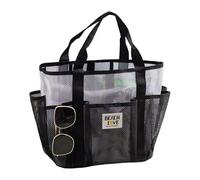 Genérico Beach Tote, Reutilizable Shopping Grocery Bag, Diseño de gran peso ligero, Multi-Functional Storage Capacity for School Travel, Picnic, Gimnasio, Holiday, Multicolor, Negro , Se référer au