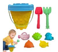 Genérico Beach Toy Set - Fun 8 in 1 Building Toys, Lightweight Accessories, Colorful Cartoon Design Playset with Molds & Tools | Vacation Entertainment, Garden Sandbox Play, Outdoor Water
