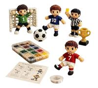 Genérico Bead Crafts For Kids - DIY 3D Football Player Craft | With Instructions Colorful Bead Making Kit | Ideal For Teens Students Adults Beginners Enthusiasts Girls Boys Birthday Desktop Bookshelf