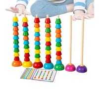 Genérico Bead Sorting Toy - Wood, 5.51in Counting Matching Game Color Sorting Educational Toy | Stacking & Logic Training Activity, Learning Bead Toys For, Preschoolers, Early Education