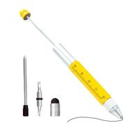 Genérico Beadable Pen | with Scales DIY 6-in-1 Metal Multipurpose | Screwdriver Beading Ballpoint Pen | for Office Studio Work Meeting Crafting Home Repair