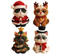 Genérico Beaded Animal Kit, Christmas Cat Craft Supplies, Tiny 3D Beaded