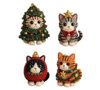 Genérico Beaded Animal Kit, Christmas Cat Craft Supplies, Tiny 3D Beaded