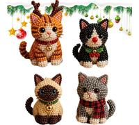 Genérico Beaded Animal Kit, Christmas Cat Craft Supplies, Tiny 3D Beaded