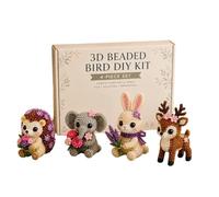 Genérico Beaded Animal Kit - Cute Tiny Handmade Toy Set | 3D Beaded Animal Crafting Materials Pack With English Manual, DIY Weaving Embroidery Set For Kids Children Beginners Adults Home School