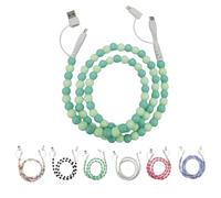 Genérico Beaded Charging Cord 4 in 1, Beaded Charging Cords, 3.3ft Hand-Colored Pearl Dazzle Fast Chargerfor Multi-Device Use,Universal (C)