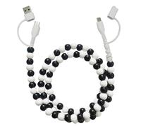 Genérico Beaded Charging Cords, 4 in 1 Beaded Charging Cable, Beaded Phone Charger for Multi-Device Use (C)