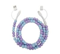 Genérico Beaded Charging Cords, Biographyn 4-in-1 Beaded Charging Cord Fast Charging Cable Multi Charging Cable for Multi-Device Use, for All Device USB C & Type C (Blue)