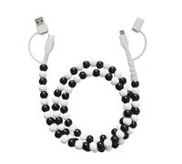 Genérico Beaded Charging Cords, Biographyn 4-in-1 Beaded Charging Cord Fast Charging Cable Multi Charging Cable for Multi-Device Use, for All Device USB C & Type C (Black)