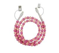 Genérico Beaded Charging Cords, Biographyn 4-in-1 Beaded Charging Cord Fast Charging Cable Multi Charging Cable for Multi-Device Use, for All Device USB C & Type C (Red)