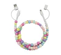 Genérico Beaded Charging Cords, Biographyn 4-in-1 Beaded Charging Cord Fast Charging Cable Multi Charging Cable for Multi-Device Use, for All Device USB C & Type C (Multicolor)