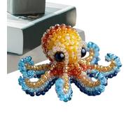 Genérico Beaded Embroidery Kit | Glass Beads Pre-Sorted Thread 13x8x9cm | DIY Octopus Sea Creature 3D Craft Set | Beginner-Friendly Hobby Art Project Includes Instructions Spare Beads Fun Gift
