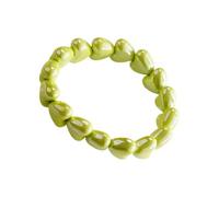 Genérico Beaded Heart Bracelet | Resin Elastic Handmade Stackable Jewelry