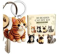 Genérico Beading Embroidery Kit - PVC, Beginner-Friendly 3D Cat Craft Set 450g | Cute Handmade Animal Beadwork DIY Kit For Bookshelf Decor, Desk Ornaments, Home Office, Art Class