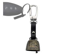 Genérico Bear Bells for Hiking - PU Leather Handle, Loud Survival Alarm | Vintage Cow Bell Keychain | Outdoor Camping Walking Backpacking Trail for Safety Device