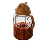 Genérico Bear Food Storage, Cute Portable Bottle, Little Silicone Jar, 6.29 Inches Versatile Snack Container with Lid, Bear Shape Canister, Breakfast Glass for Organized Kitchen Meal Prep Planning