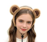 Genérico Bear Headband - 20x18cm Bear Ear Headband | Plush Animal Ear Hairband | Brown ƑLuffŷ Design, Soft Lightweight Comfort, Cute Makeup Headwear | Cosplay Party Accessory