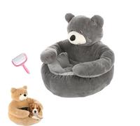 Genérico Bear Shaped Dogs Bed with Raised Arms,Cute Soft Bear Plush Cuddler Cat & Dog Snuggle Nest,Washable Pet Sofa with Anti-Slip Bottom for Cats and Small Dogs (Grey, 21.6in)