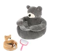 Genérico Bear Shaped Dogs Bed with Raised Arms,Cute Soft Bear Plush Cuddler Cat & Dog Snuggle Nest,Washable Pet Sofa with Anti-Slip Bottom for Cats and Small Dogs (Grey, 30.3in)