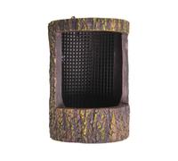 Genérico Bearded Dragon Bowl - 5,5 pulgadas Natural Stump Shape Plate | Durable Resin Escape Proof Tray - Wood Effect Terrarium Feeding Dish Serves Water & Live Mealworms to Geckos Chameleons