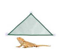 Genérico Bearded Dragon Hammock - Climbing Rest Bed for Reptile Habitat | Natural Seagrass Mesh with Suction Cup Mounts, Corner Lounger for Lizard Tank Decoration and Basking Comfort