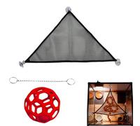 Generico Bearded Dragon Hammock - Snake Lounger with Ball, Gecko Climbing Hammock for Lizards Chameleons Reptile Resting Bed, Sturdy Suction Cup Pet Accessory for Feeding Exercise Habitat Decor