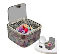 Genérico Beauty - Grooming Supply Bin for Tidying | Transparent Acrylic with Snap-Lock Top & Tiered Sorting Tray for Scrunchies, Elastics, Pins and Bathroom Vanity Countertops