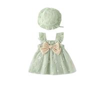 Genérico Bébé Filles Robe Petite Fille ete Sans Manches Col Rond Fleurs Florales Princesse Robes Chapeau Décontracté Set pour Tout-Petits Bébé Enfants Filles 1-3 ANS Robes bébé fille