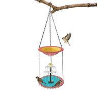 Genérico Bebedero para pájaros de jardín - Colgable con Bomba Solar | Fuente con un baño para Aves y alimentador - para Barandilla Pilar Terraza Patio Cortijo Jardín Balcón Petirrojo Gorrión