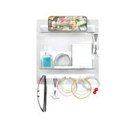 Genérico Bedside Floating Shelf - Wall Mounted Nightstand for Bedroom Organization | MDF Wood with Concealed Brackets Design for Holding Lamps Books Phones and Decorative Items 9.45x9.06x2.13 in