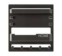 Genérico Bedside Floating Shelf - Wall Stick On Storage Rack, No Drill Adhesive Mount, Efficient Built-In Hooks and Cable Clips | Accessories Organizer, Living Room Decor, Phone, Remote, Glasses