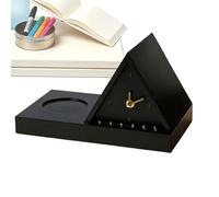 Genérico Bedside Table Clock, Space Saving Page, Rest Stand Bedside, Clock with Light Cup Holder for Men Women Friend Teacher Student, Writer Lover Bedroom Workplace Counter Reading Nightstand Decor