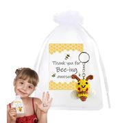Generico Bee Key Chain, Crochet Keychains Set, 2.16×2.16 inches Cute Pendant, Decorative Holiday Supply, Thank You Card Keychains for Birthday, Retirement, Car, Backpack, Home Decor