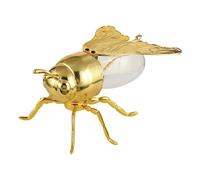 Genérico Bee Shaped Honey Jar - Glass Honey Dispenser For Kitchen Breakfast Food Prep Baking Events | Metal and Glass with Attached Spoon For Pouring Syrup Seasoning Tea Desserts Party Serving