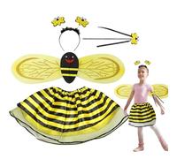 Genérico Bee Skirt Kids - Princess Dress With Wings Diadeband Wand, Fingend Play Halloween Accessories, Suministros de fiesta para Masquerade