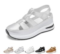 Genérico Beelovy Orthopedic Sandals for Women-Soft Adjustable Plus Size Hollow-Out Casual Sandals - Hook & Loop, Comfort Fit (Sliver,40)